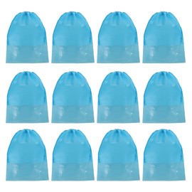 PATIKIL Drawstring Shoe Bag, 12 Pack 17 x 13 Inch Travel Shoe Bags Non-Woven Shoe Storage Bag Boots Shoes Organizer Pouch for Travel Home, Blue