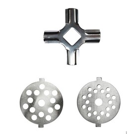 Univen Meat Grinder Blade and Disc Plate Set Compatible with KitchenAid FGA Food Grinder Attachment