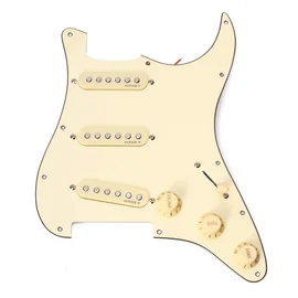 Alnicov SSS 3-Ply Prewired Loaded Pickguard Scratchplate Backplate with Alnico V Pickups Kit for Strat ST Electric Guitars Replacement Parts