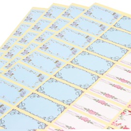 Wisdompro ラベルシール アート紙 手書き 印刷可能 剥がせる ステッカー メイソンジャー/遮光瓶用 花柄 おしゃれ Sサイズ 256枚入り