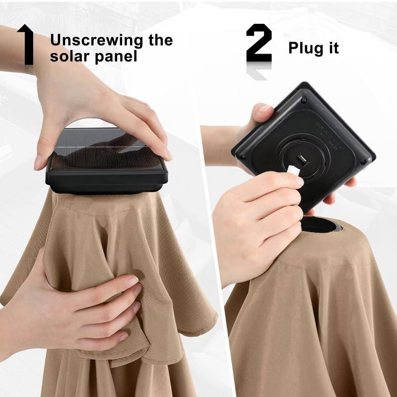 ABCCANOPY Durable Solar Led Patio Umbrellas with 24LED Lights 7.5FT