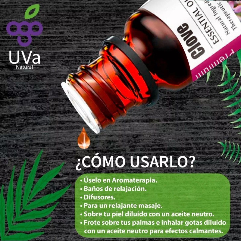 UVa Natural Aceite Esencial De Clavo 100% Natural Puro Uva