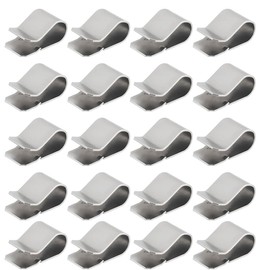 ZORVYN Pack of 20 stainless steel spring U clips, metal clips, stainless steel, silver, 21.4 mm x 12 mm, for light shaft covers, basement shaft covers