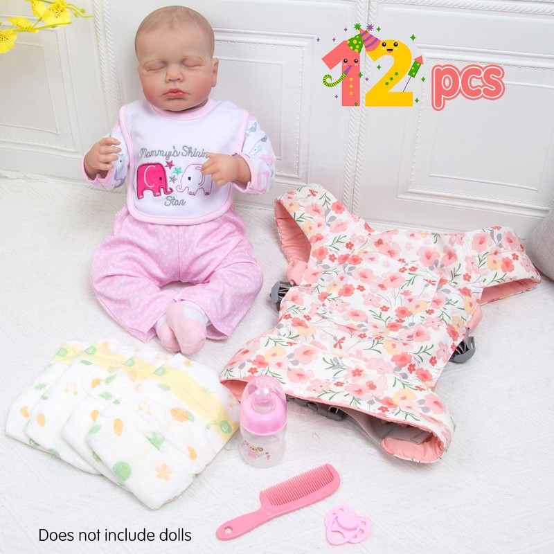 Baby Doll Carrier and Accessories Set for 17-22 Inch Kids