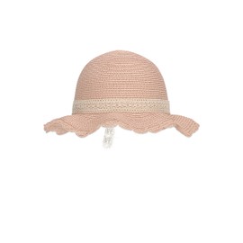 Sterntaler Girls' Children's Straw Hat Glitter Hat, Pale Pink