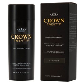 CROWN Hair Building Fibers (28g) - Instantly Cover Fine & Thinning Hair for a Thicker, Fuller Look - A Natural Keratin Concealer - 13 Shades for Men & Women - Dark Brown