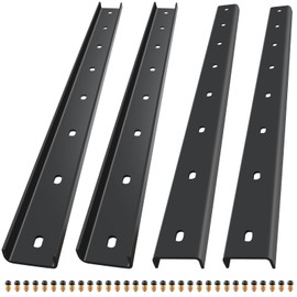 Sanbege 4 Pack C Channel Steel with Bolts, 30" Long x 1/2" Leg Support Bracing, Hidden Metal Brackets for Live Edge Table Top, Slab Furniture, Woodworking (Black)