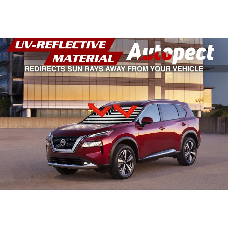 Autopect Windshield Sun Shade - American Flag Design, High-Resolution Sun