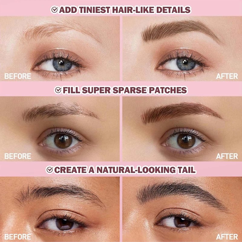 Angled Brow Brush with Microblading Pen & Pencil - Easy,