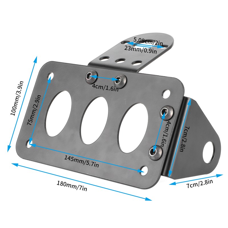 Motorcycle License Mount Plate Holder Bracket Side Mounted Tail Light