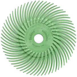 Dedeco Sunburst - 3” TC Radial Bristle Discs - 3/8” Arbor - Industrial Thermoplastic Rotary Cleaning and Polishing Tool, Ultra-Fine 1 Micron (12 Pack)