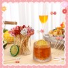 400 Pcs Spring Daisy Cocktail Picks Flower Bamboo Toothpicks Daisy