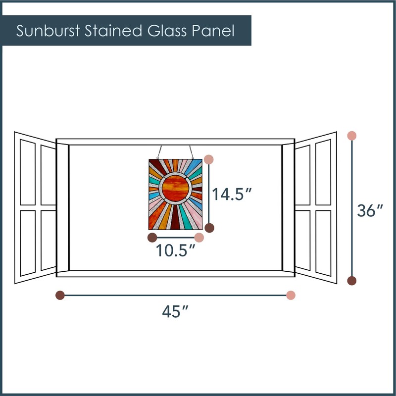 RIVER OF GOODS 14.5" Stained Glass Window Panel - Tiffany-Style