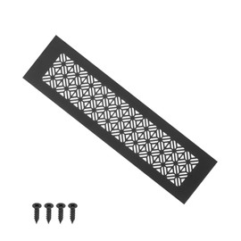 PATIKIL 12 x 3 Inch Door Air Vent Cover Heavy Aluminum Grille Vent Cover with Mounting Screws for Cabinet Wardrobe Door, Black