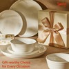 Sweese Plates and Bowls Sets,18 Pieces Modern Porcelain Dinnerware Set