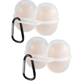Egg Transport Box, 2 Pieces Egg Container for 2 Eggs, Egg Box, Plastic Egg Box, Egg Container for Travel, Outdoor Travel, Movable Egg Box, for Refrigerator, Outdoor, Camping