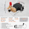 3/4\" Shaft Horizontal Triplex Plunger High Pressure Washer Pump 3700