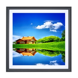 ZZFQXZ 22x22inch Picture Frame Wood Displays Picture 20x20 with Mat or 22x22 Inch Picture, Poster Frame 22x22 Photo Frames 20x20 Wood Square Frame Black with Hanging Hardware (F23B2222W2020)