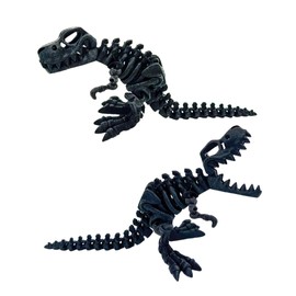 3D Printed Black Galaxy T-Rex Dinosaur Articulated Flexi Fidget Toy, Cute Little Articulated Fidget Toy Figures, Flexible, Fun for Office, Class, Work, or Decoration