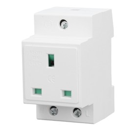 Yunir DIN Rail Socket, Built in Protective Contact Earthing Contact Outlet, Fire Proof Nylon Casing Easy Installation, for Distribution Panel (UK AC250V 13A)