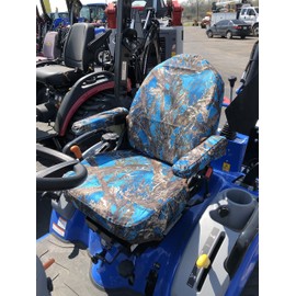 Durafit Seat Covers, Seat Covers for Tractor New Holland Workmaster 25S in Automotive Fabrics, Camo and Solids (NH01) (MC2 Blue