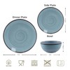 Melamine Dinnerware Set for 4, 12Pcs Dinnerware Sets, Mint Blue