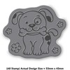 'Cute Dog with Bone' Rubber Stamp - Unmounted Design for