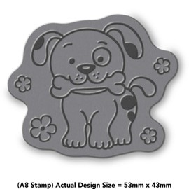 'Cute Dog with Bone' Rubber Stamp - Unmounted Design for Crafting & Scrapbooking, A8 (RS00022518)
