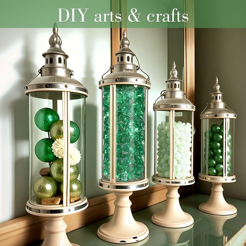 DomeStar DomeStar Fake Ice Rocks, 150PCS Green Acrylic Crushed ICES