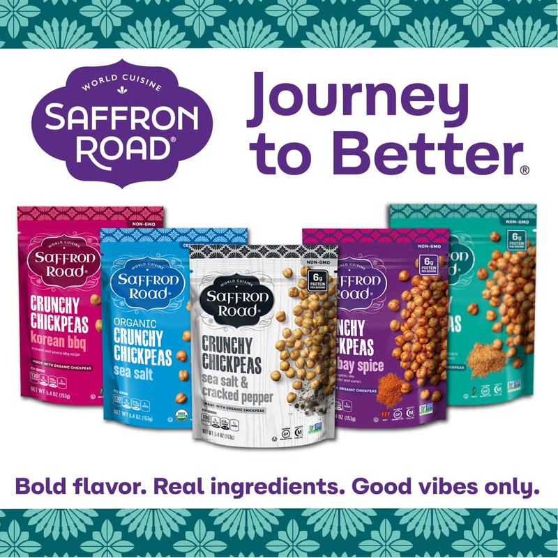 Saffron Road Roasted Falafel Crunchy Chickpeas | High-Protein, Vegan, Gluten-Free,