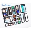Kutesna 15 PCS Interlocking Desk Drawer Organizer Separator for Office,Bathroom,Kitchen,Makeup（Black）