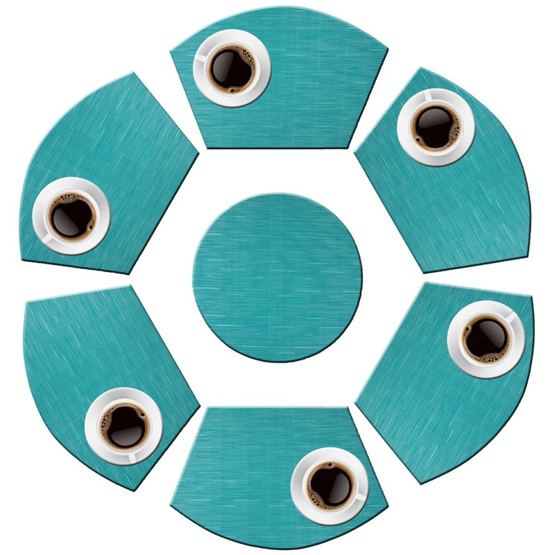 PIGCHCY Wedge Shaped Placemats Set of 6 with Centerpiece Round