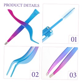 Ipetboom 1 Set trimming eyebrow tweezers hair removal Eyelash curler fragments eyebrow tweezers professional fiber grip tweezers for lash extensions eyebrow tweezers for girl set