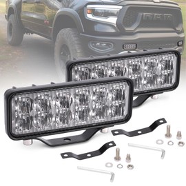 JIEPENG 6 inch LED Light Bar 2PCS 120W 8000Lm Off Road LED Pods Wide Cornering Beam Driving Light Rectangular Dual Row Truck Work Light Waterproof Light Bar for Car SUV Pickup CAN-AM Polaris UTV ATV