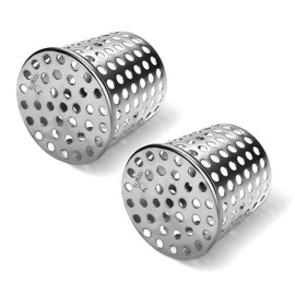 2PCS PVC Termination Mesh Vent Cover, Stainless Steel Gutter Guard Filter, Conical Exhaust Pipe Gutter Strainer for 1.97 to 2.48in ID Pipe (63mm)