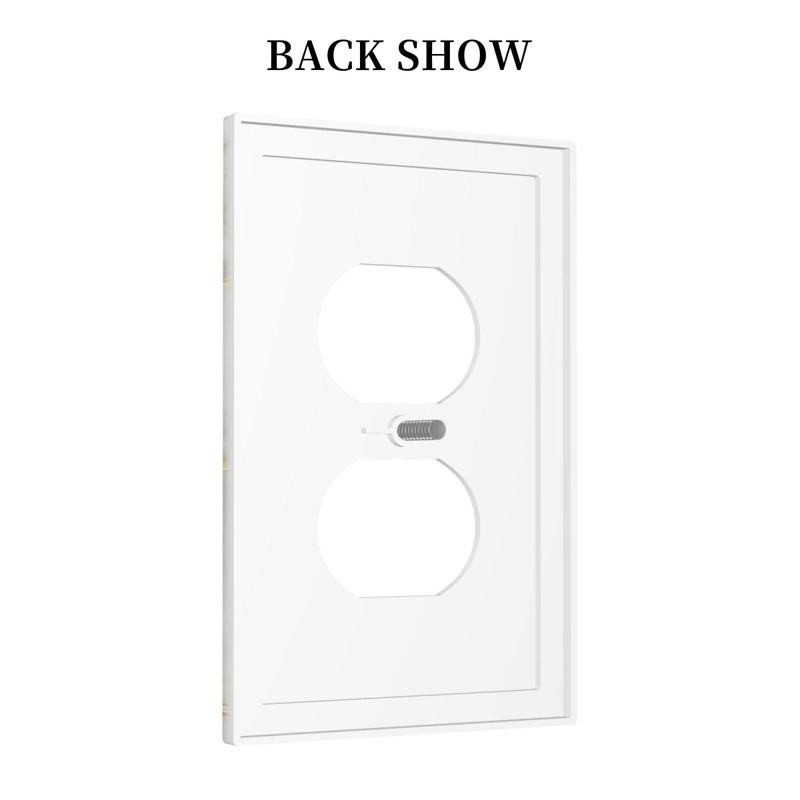 CKHTER White Gray Gold Marble Outlet Covers Light Switch Cover