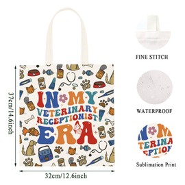 WCGXKO Vet Receptionist Gift Veterinarian Gift Vet Tech Gift In My Veterinary Receptionist Era Animal Rescue Gift (RECEPTIONIST ERA Tote)