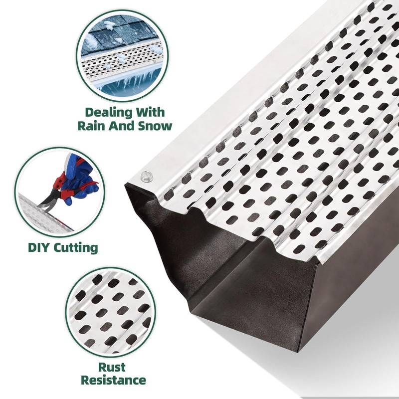 Gutter Guard 5Inch - Leaf Guards for Gutters, Aluminum Gutter