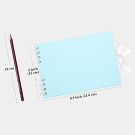 Scrapbook Photo Album 29x21.5cm DIY Memory Book Scrap Books 40 White Pages Ablums Kit with Stickers for Wedding, Travel, Birthday, Light Blue