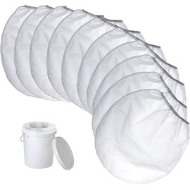 10 Pcs 5 Gallon Paint Strainer Bags, Elastic Top Opening,White Fine Mesh Filter Bag, Disposable Bag,Bucket Strainer Hydroponic Paint Filter Bag,for Use with Paint Guns and Sprayers