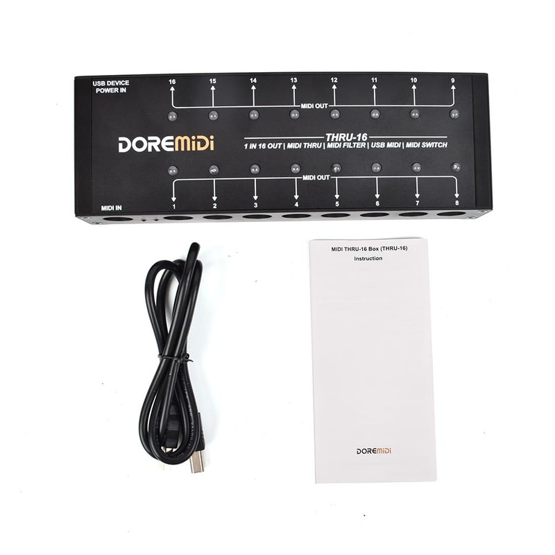 DOREMiDi MIDI THRU-16 Box Filter and Switch 1 MIDI input