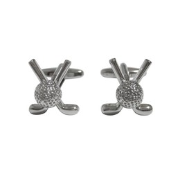 Kiola Designs Silver Toned Crossing Golf Club Cufflinks