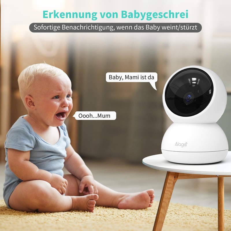 Alaga 3K Indoor Surveillance Camera, 360°, 5G and 2.4G WiFi,
