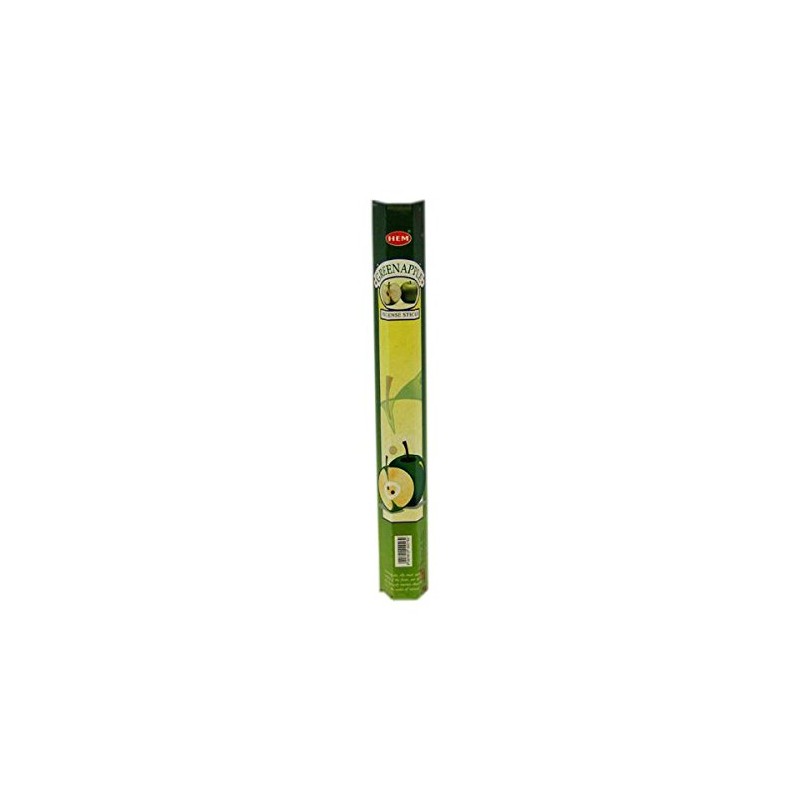 NEW: HEM "GREEN APPLE" HEXA INCENSE STICKS, 6 PACKS X