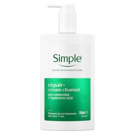 Simple Repair+ Facial Cream Cleanser pro-ceramides + hyaluronic acid restores dry and dehydrated skin from the first use 240 ml