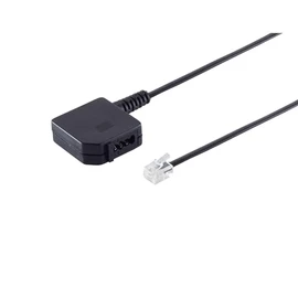 PADCR TAE Adapter, TAE-F Female to RJ11 Plug (6P4C), Compatible with Router, 0.2 m, Black