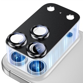 Uyiton For 17 Pro Max Camera Protection - One Piece Design Anti-Scratch Camera Protection 9H Hardness Lens Protection Camera Protective Glass for 17 Pro Max - Black