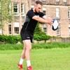 Precision Momentum Rugby Training Ball, Premium Rubber, Hand-Stitched, All-Weather Grip,