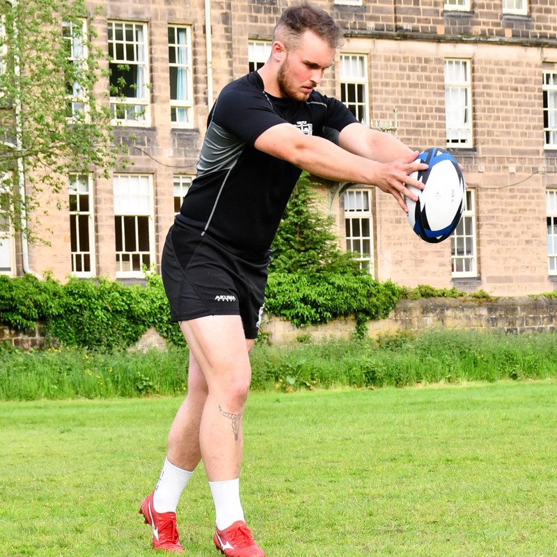 Precision Momentum Rugby Training Ball, Premium Rubber, Hand-Stitched, All-Weather Grip,