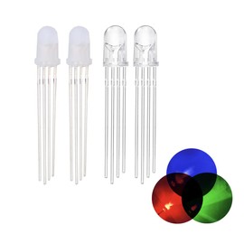 100 bombillas LED RGB de 5 mm con diodo emisor microindicador rojo, verde, azul, multicolor, ánodo común, cátodo DIY PCB (cátodo transparente RGB 100 unidades)